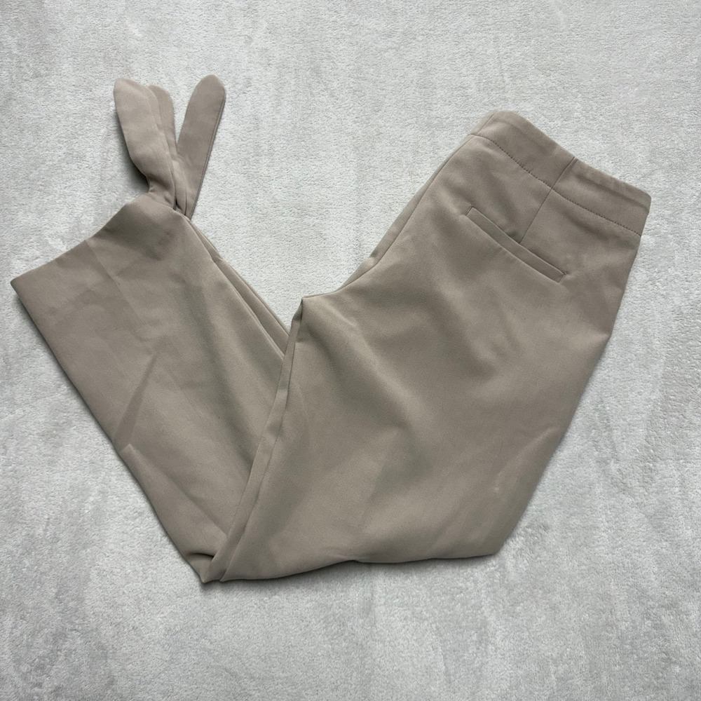 Banana Republic Avery Ankle Pants Womens 4 Taupe Tan Tie Hem Stretch Trousers
